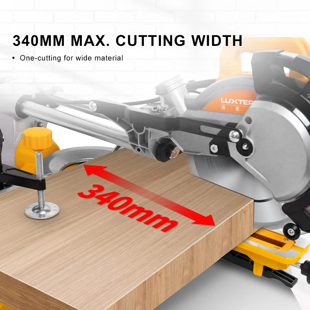 LUXTER 8 Inch 210mm Miter Saw Compound Sliding Single Bevel With Laser For Woodworking And Aluminium Cutting