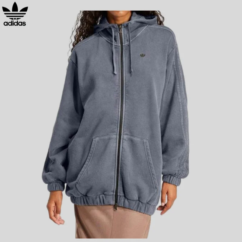 adidas Contrast Hood Trim Wind Jacket Spring Urban Hip Hop Trend Casual OuterwearJD0054 1PCS