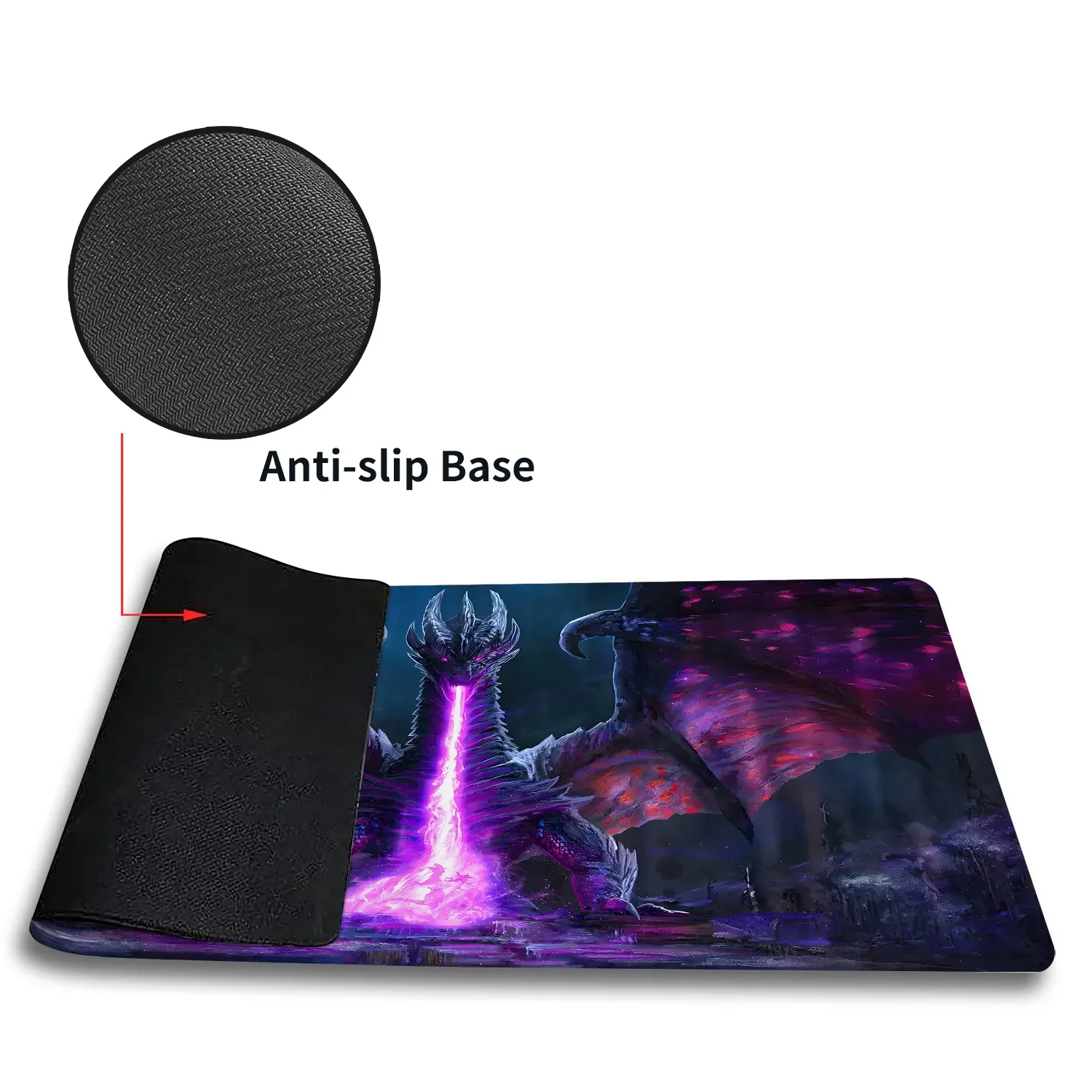 Battle Dragon Playmat Beautiful Table Mats Fantasy Games Mouse Pad Computer Keyboard for MTG Trading Card Game Play Mat Non-Slip
