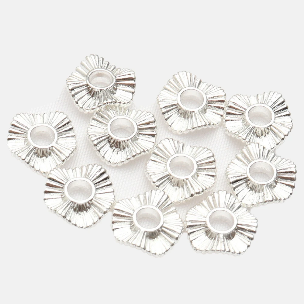 20 قطعة 18 كيلو مطلية بالذهب النحاس خزر عازل شقة مستديرة فضفاض متموجة القرص الخرز ل أساور يدوية القلائد أقراط صنع المجوهرات