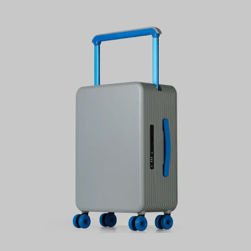 

New Trolley Suitcase with Aluminum Frame Durable PC 20/24/26 inch Mid-mounted Wide Trolley Luggage with TSA Lock and USB Port