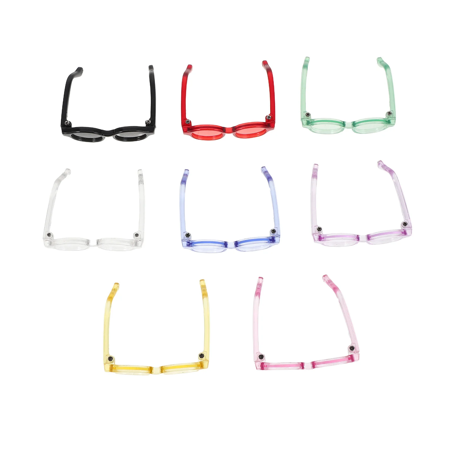 8 stücke Kinder Zubehör Mini Puppenhaus Gläser Runde Rahmen Bunte Linse Für Dress Up Stofftier Handwerk Requisiten