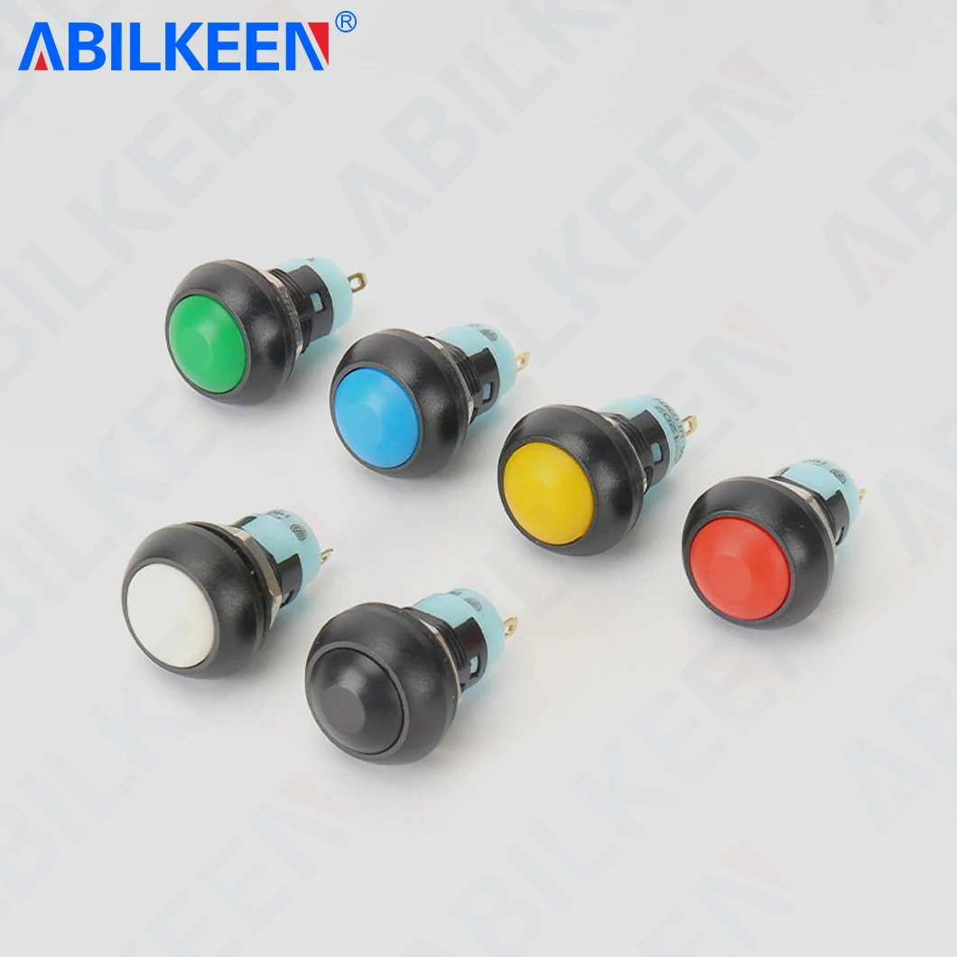 50PCS/LOT ABILKEEN Factory Supply PBS-33A/PBS-33B 12MM Mini Push Button Switch ON-OFF/OFF-(ON) Latching Momentary Push Button