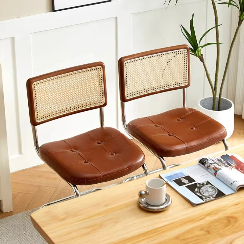 

Kitchen Rattan Backrest Chairs Nordic Computer Chair for Coffee Shop Wood Ergonomic Dressing Seat Modern Designer Home Furniture
