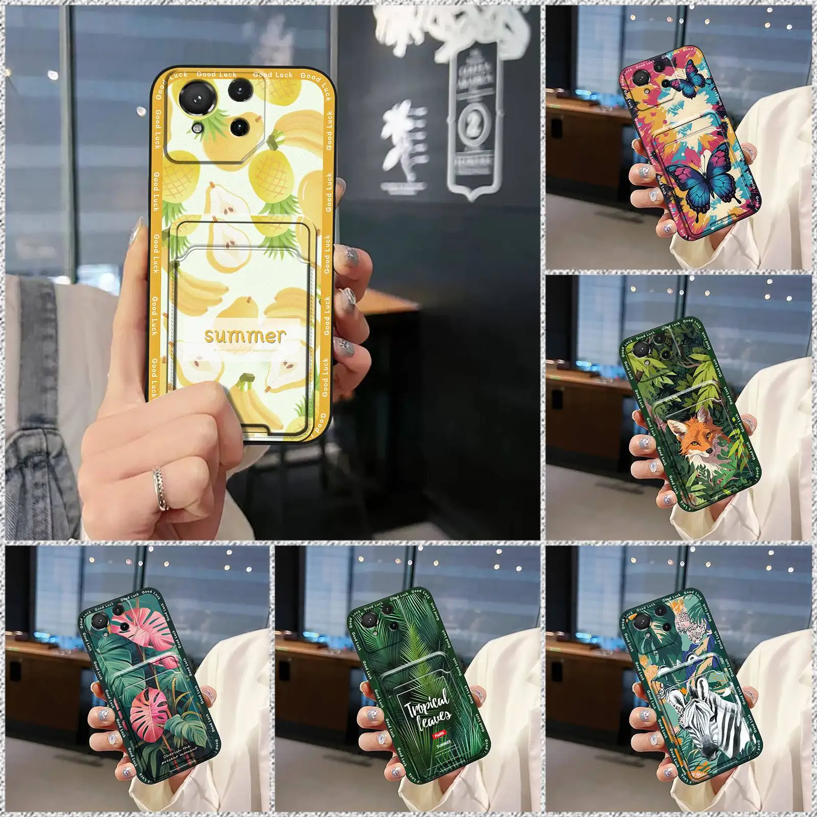 Capa de Telefone à Prova d'Água e Anti-Poeira para Asus ROG Phone9/9Pro/ROG9SE, Capa Traseira Anti-impacto em TPU com Slot para Cartão