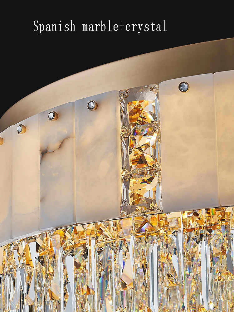 

Rectangular Luxury Natural Marble Ceiling Light Led Home Appliance Crystal Ceiling Lighting For Living Room Dining Room Lamparas