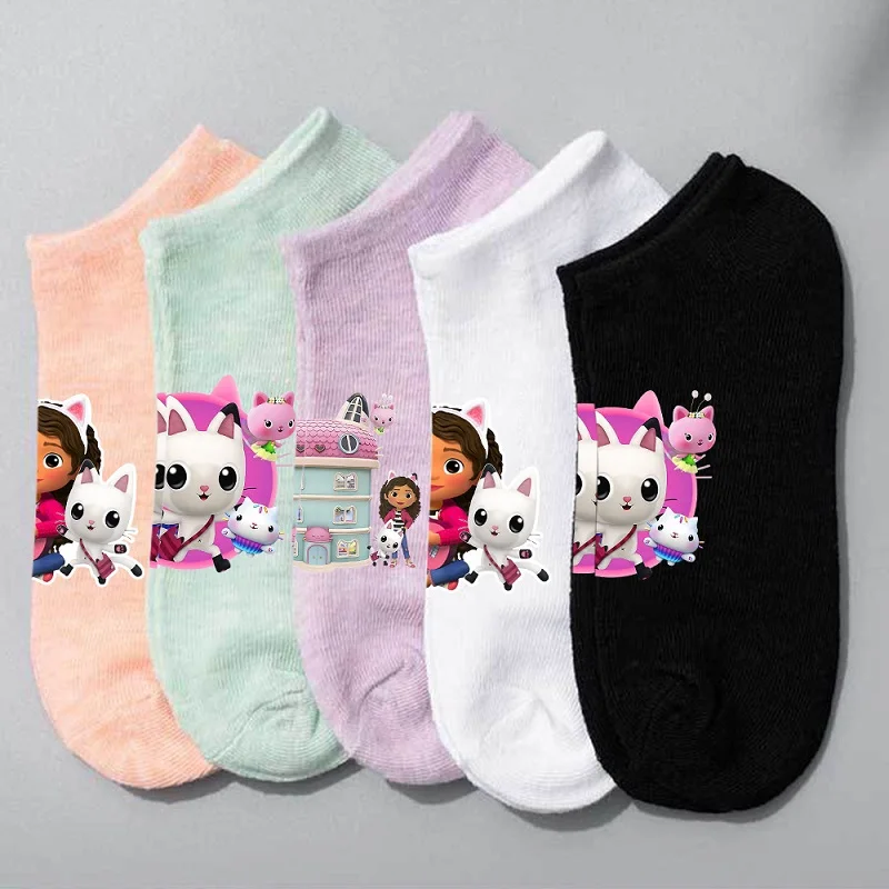 Hip Hop Baby Socks Unisex Gabby's Dollhouse Gabby Cartoon Pattern Printed Cartoon Kids Socks