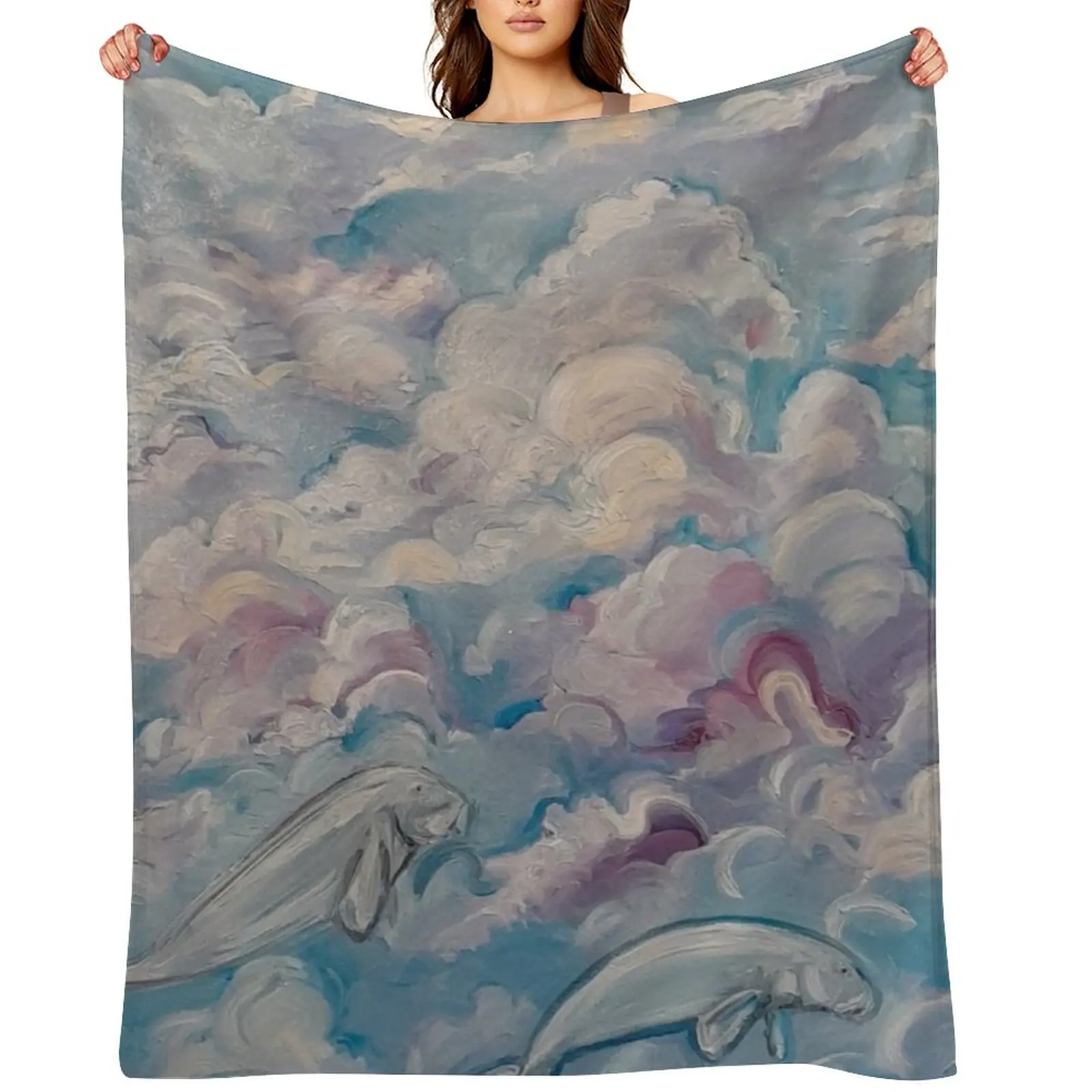 

Manatee Sky Throw Blanket Vintage Loose heavy to sleep Furry Blankets