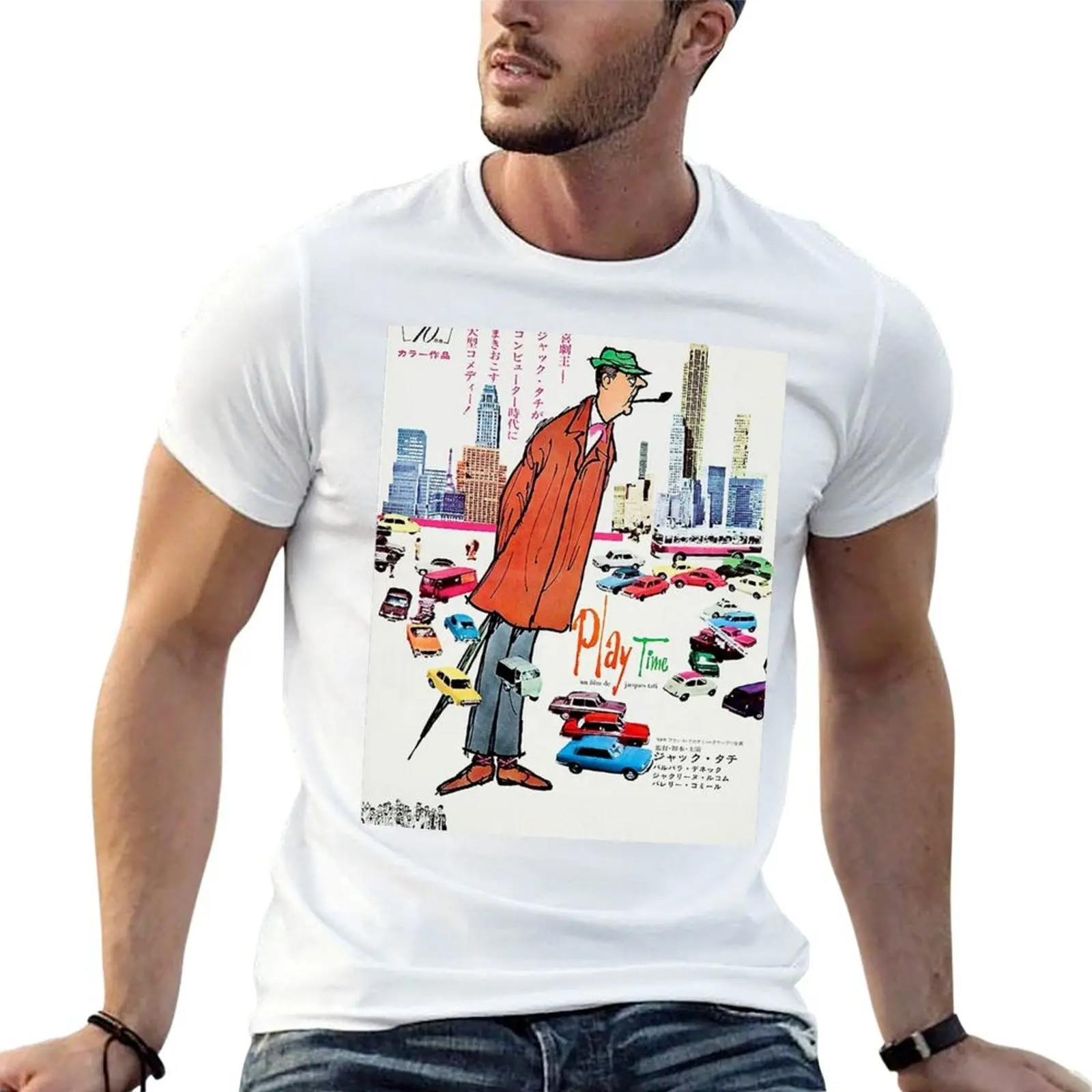 Playtime Jacques Tati Vintage T-Shirt shirts graphic summer top mens cotton t shirts
