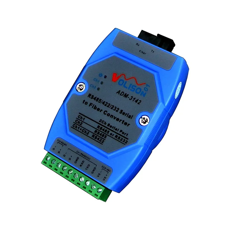NF ADM-3142 2CH RS485 to Fiber Optic Transceiver Bidirectional Optical Transceiver Industrial 24V Rail Serial SC Port
