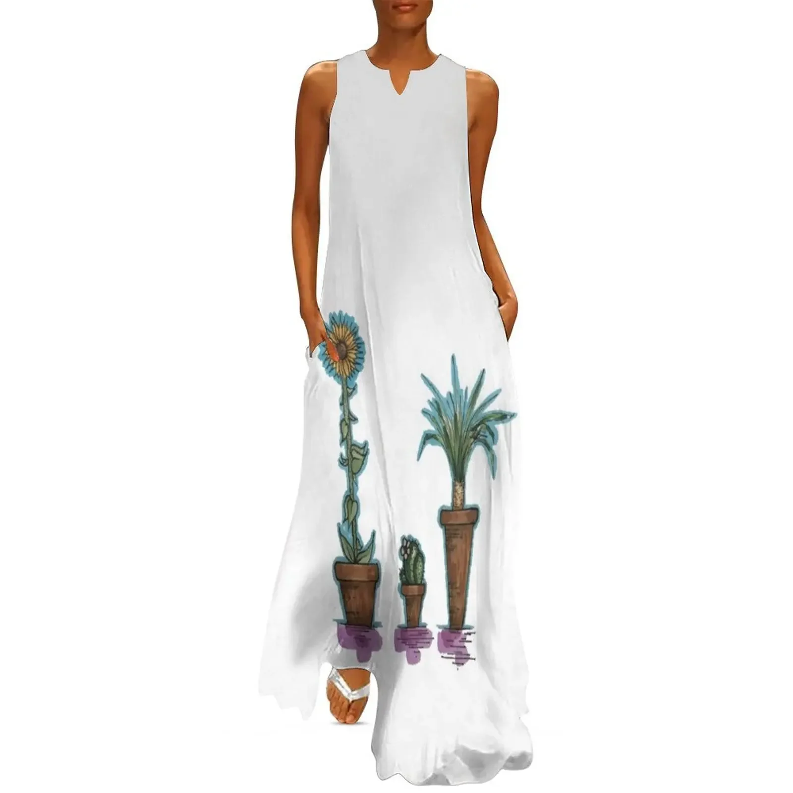

Potted plants Long Dress dresses for women dresses for womens Summer skirt Dress