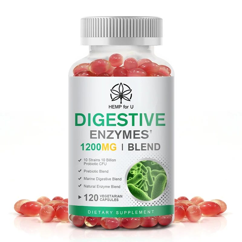 

1200MG Digestive Enzyme Capsule Help Digestive Health Reducing Gas,Bloating and Discomfort Supporting Constipation Relief