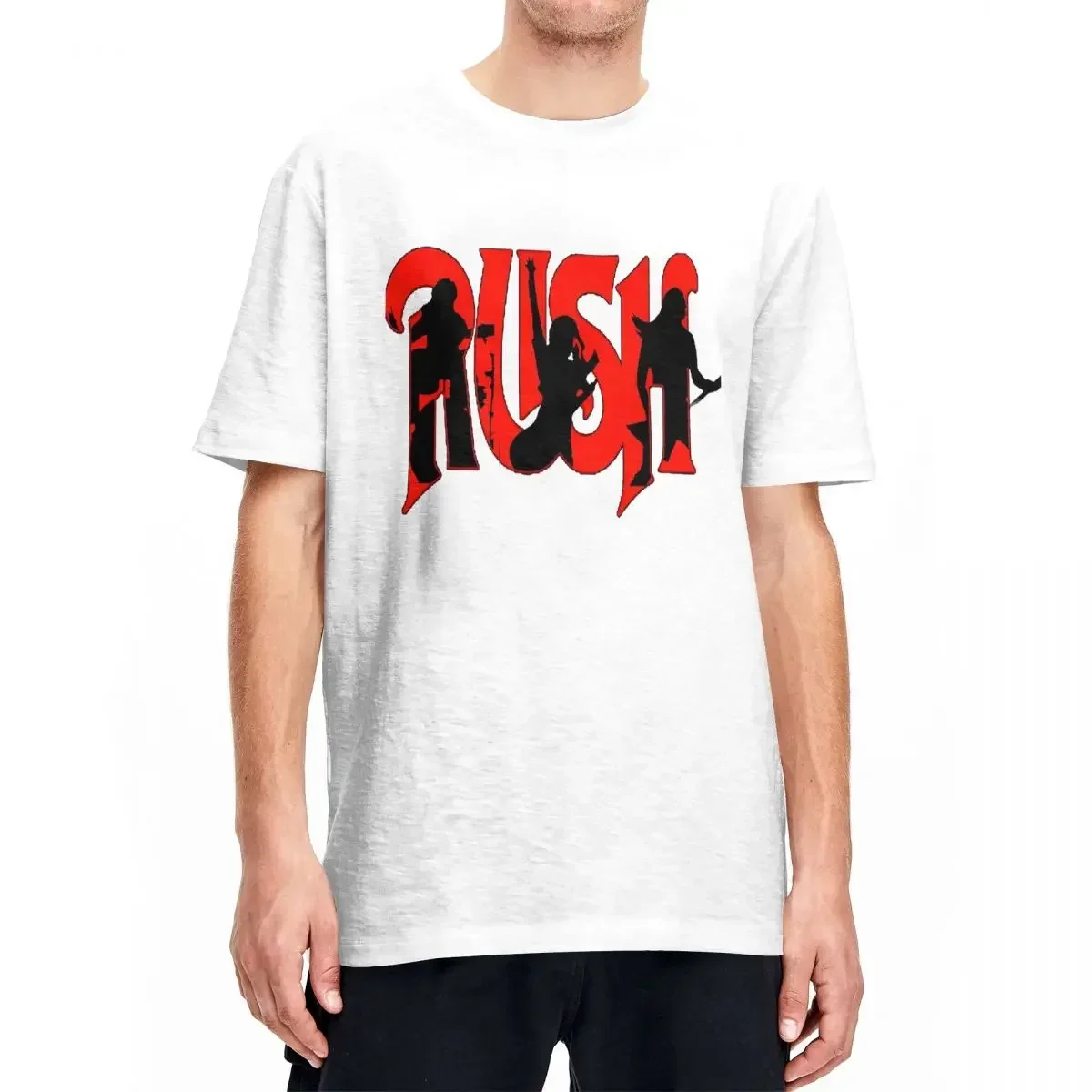 تي شيرت Rush Band تي شيرت Harajuku تي شيرت كلاسيكي بأكمام قصيرة ملابس صيفية قطنية برقبة دائرية