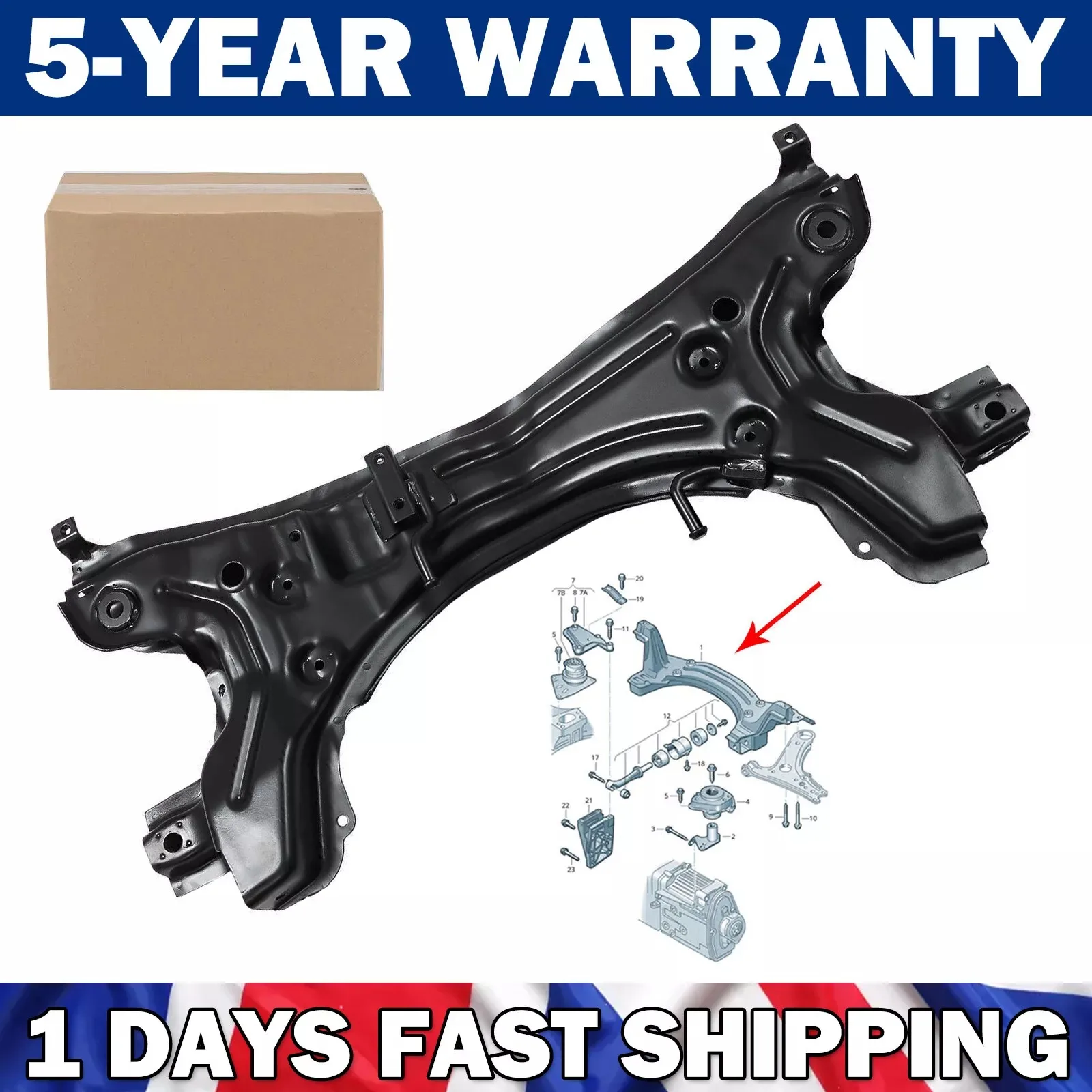 Front Subframe Axle Crossmember for VW Lupo Polo Seat Arosa 1.0/1.4 Petrol 1.7