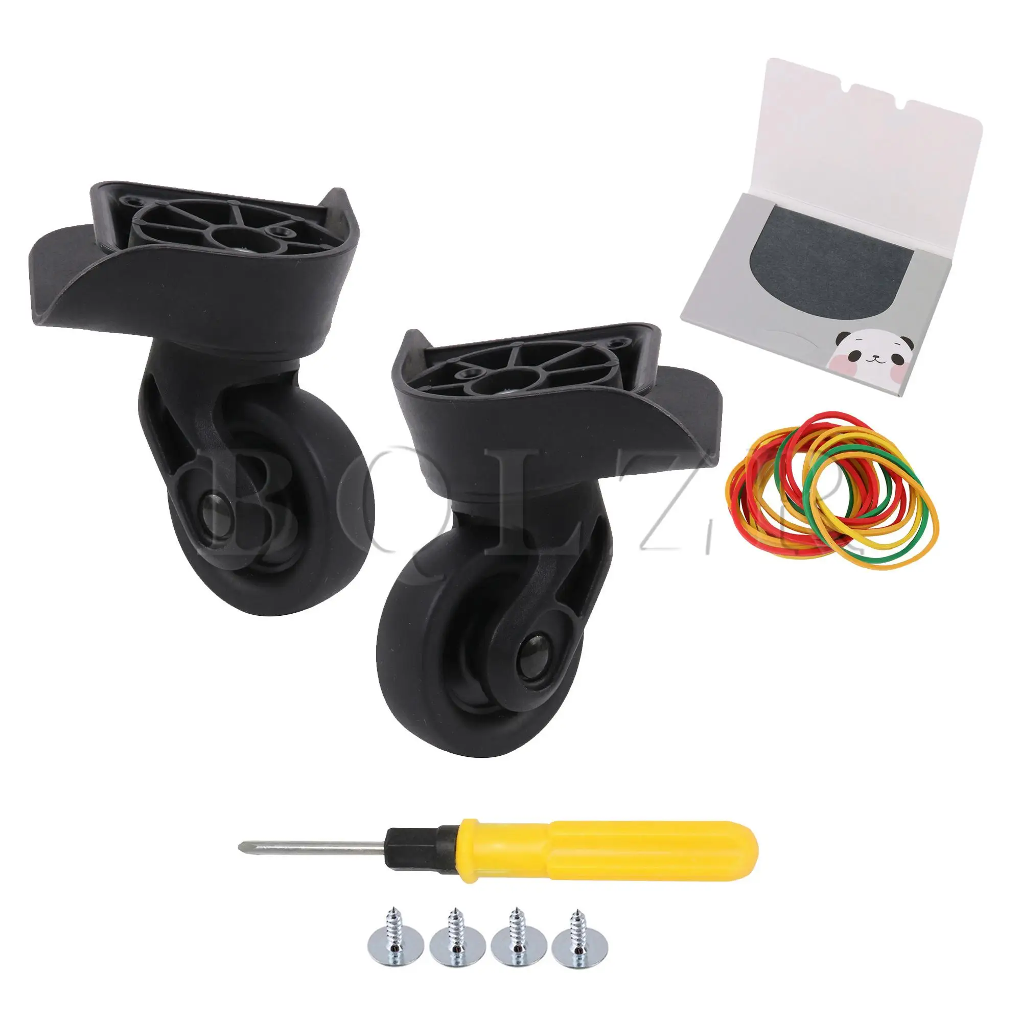 BQLZR 2 Pieces Black Suitcase Swivel Caster Wheels with Oil Blotting Sheets