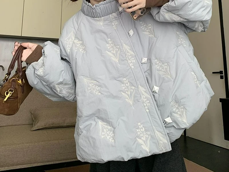 Sweet Single Breasted Cotton Jacket for Women in Winter 2025 New High-end and Thickened Warm Cotton Jacket