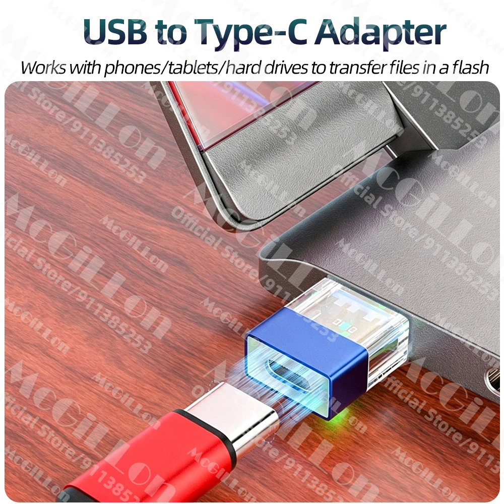 USB 3.0 To Type C OTG Adapter Fast Charging With LED Indicator USB Male To USB C Female Converter For Macbook Laptops Samsung