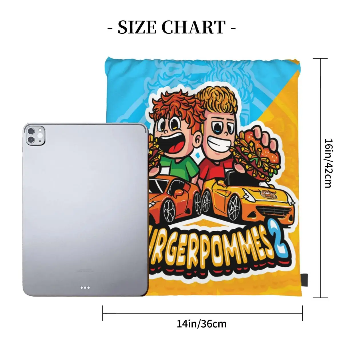 LukasBS Burgerpommes ICrimax Game Backpacks Casual Portable Drawstring Bundle Pocket Shoes Bag Book Bags For Man Woman Students