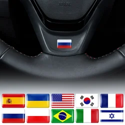 10PCS Car Decoration Stickers For Spain USA France Russia Italy Brazil Poland Ukraine UAE Germany Korea Sweden UK National Flags