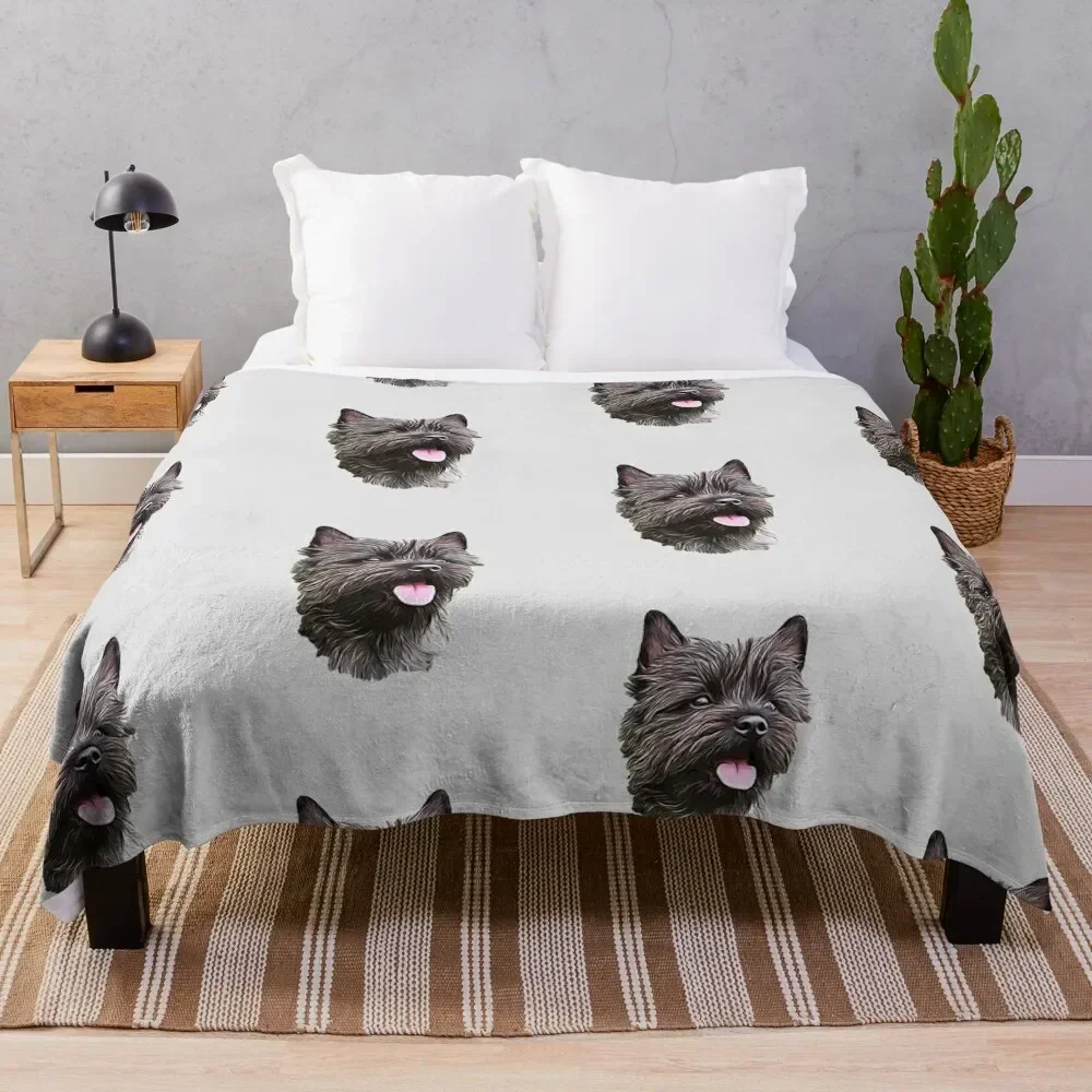 Cairn Terrier Cutie Throw Blanket Stuffeds manga Bed linens Thins Blankets