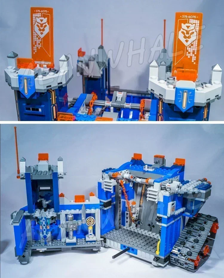 1164pcs Nexoes Knights 2in1 Battle Rolling Castle The Fortrex Headquarters 10490 Building Blocks Set Compatible with Model