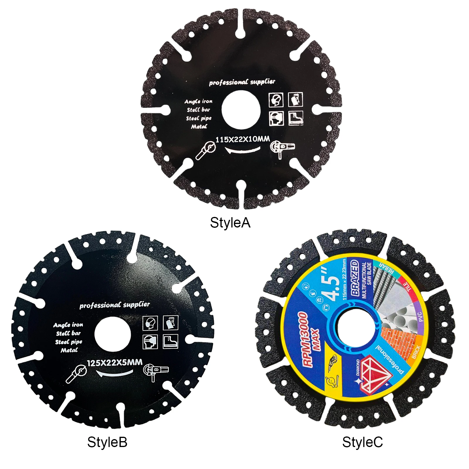 

3Pcs Diamond Cutting Wheel 22mm Aperture Diamond Blades 1.3mm Thickness for Metal Steel Concrete Stone Tile Porcelain