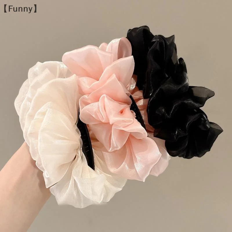 

뷰FunnyezioneЗажим для волос с плиссированным бантом Заколка для волос для девочек Заколка для волос Заколка для волос Артефакт Зажим для хвоста Высококачественная заколка-банан