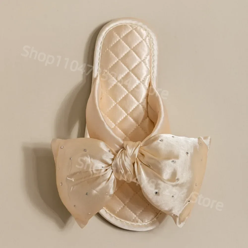 

Slippers Woman Home Sweet Bow Wedding Slippers Women Couple Slippers Man Flat Bottom Home Sandals Womens Sexy Shoes Pantuflas