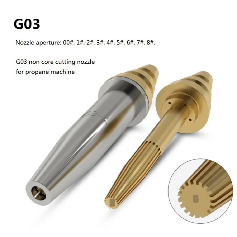 G03 GK3 Oxy Propane Cutting Nozzle Isobaric Split Type for CNC Gas Flame Cutting Machine Brass With/Without Steel Core