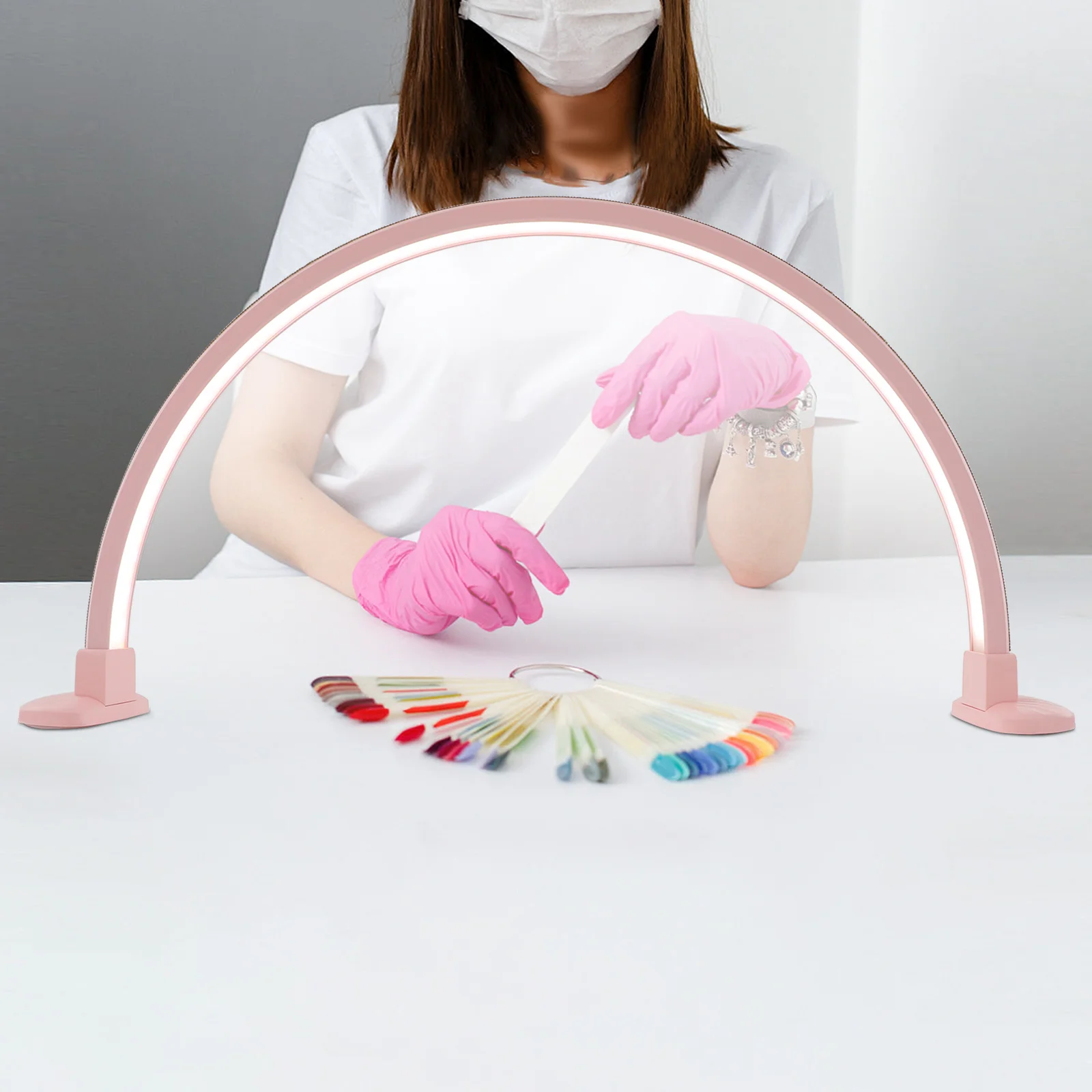 Tischleuchte für Nagelschreibtisch, Nagelschreibtischlampe, LED-Maniküre-Schreibtischlampe, einstellbare Helligkeit, Nageltischlampe