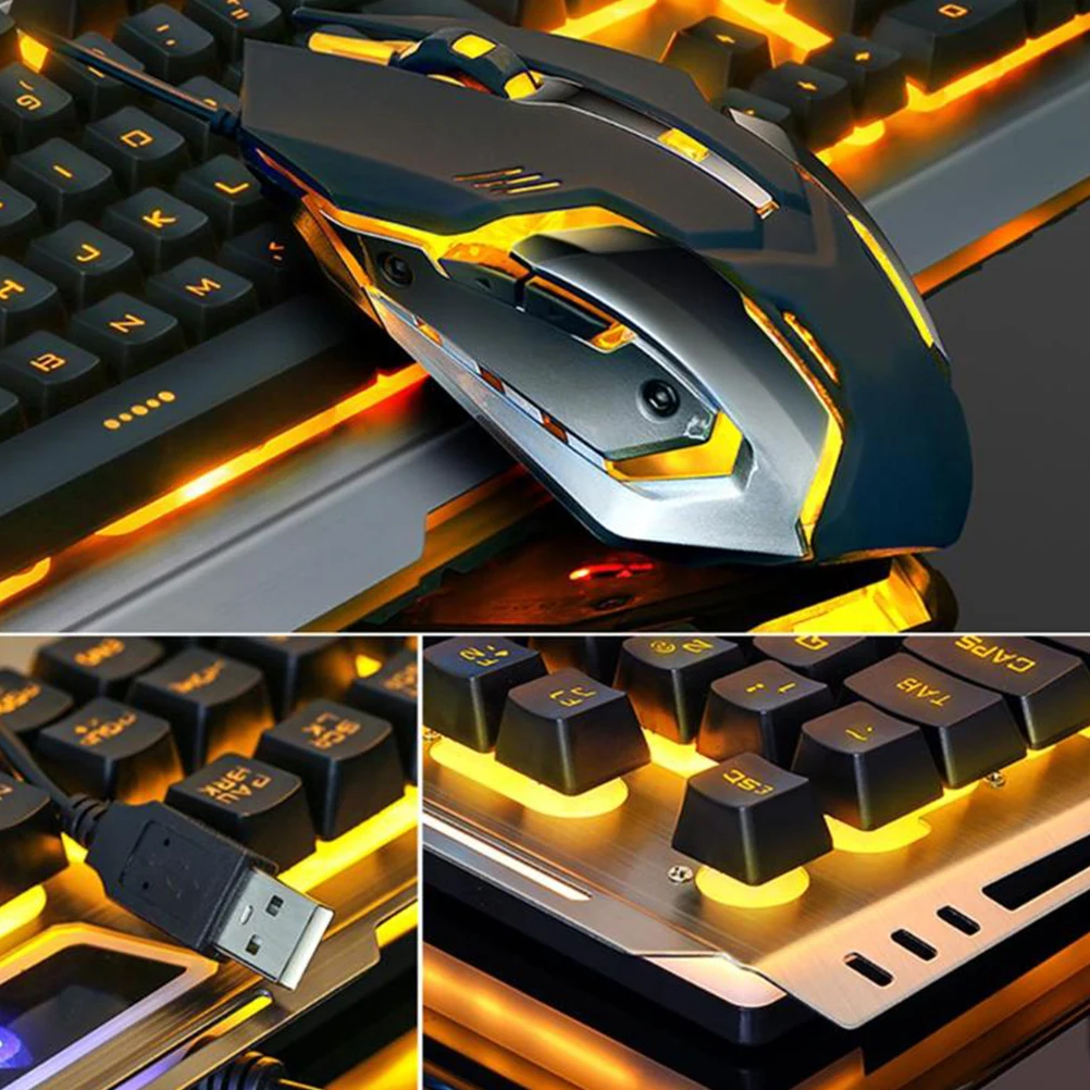 

Игровая клавиатура и мышь, набор RGB с подсветкой, USB, механический стиль, эргономичные ретро-клавиши, высокоэластичные плавающие кнопки Fn, мультимедиа