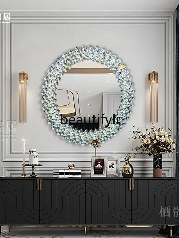 French light luxury American retro fitting mirror makeup dressing table glass mirror bathroom