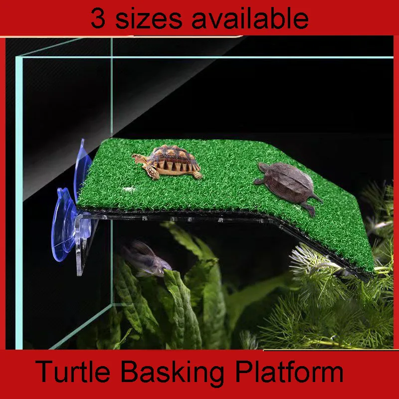 Drying Floating Turtle Basking Platform Suction Cup Tortoise Climbing Ladder Simulated Lawn Landscaping Fish Tank Decoration