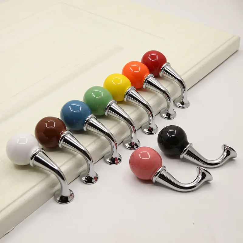 Colorful Ice Cream Cabinet Door Handle Ceramic Cabinet Shoe Closet Door Handle Cream Air Single Hole Creative Drawer Handle