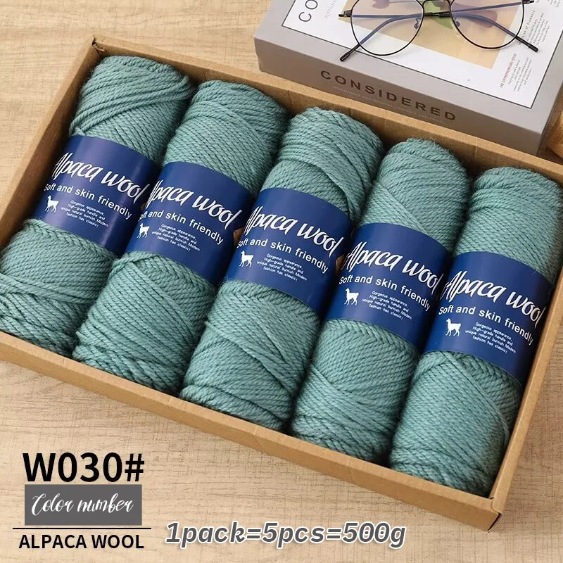500 g alpacawolgaren, grof garen, handgeweven om warme en modieuze truien, windjacks, jassen, sjaals, hoeden, garen te maken - afbeelding 1