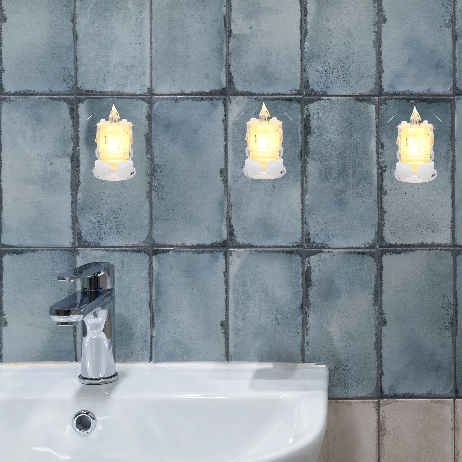 

12pcs Electric Candles Suction Cup For Flameless Lamp Window Holder Glass Ceramic Tiles Operated Candles Suction