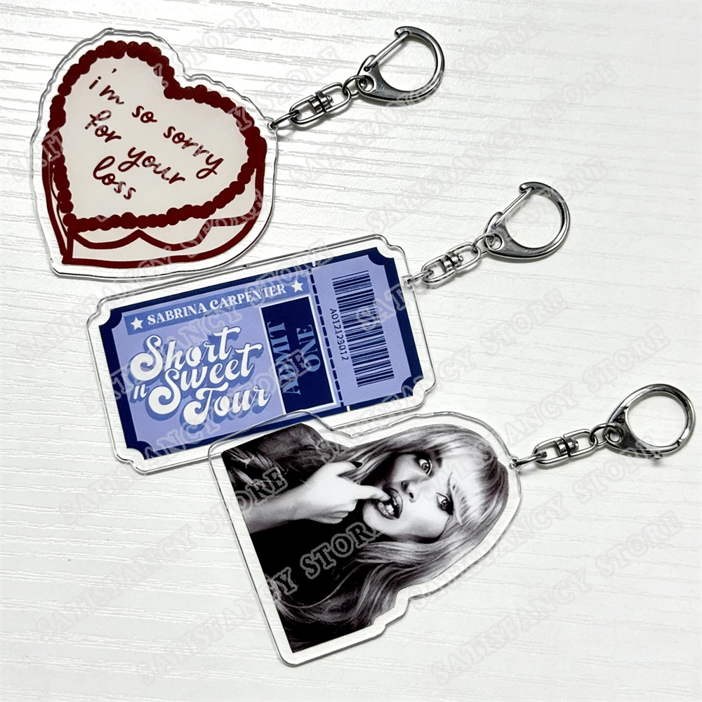 Popular Singer Keychains for Accessories Bag Short N' Sweet Espresso Emails I Cant Send Keyring Chain Ring Jewelry Fans Gifts view 5