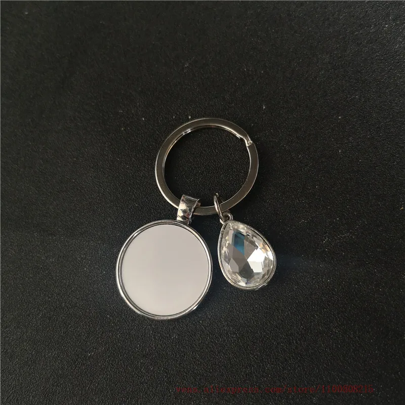 

sublimation blank keychains with water shape charms key ring heat transfer printing materials 20pcs/lot