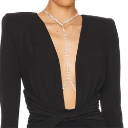 2023 New Sexy Shiny Rhinestone Body Chain Jewelry for Women Gift Aesthetics Chest Bra Chain Necklace Choker Summer Nightclub