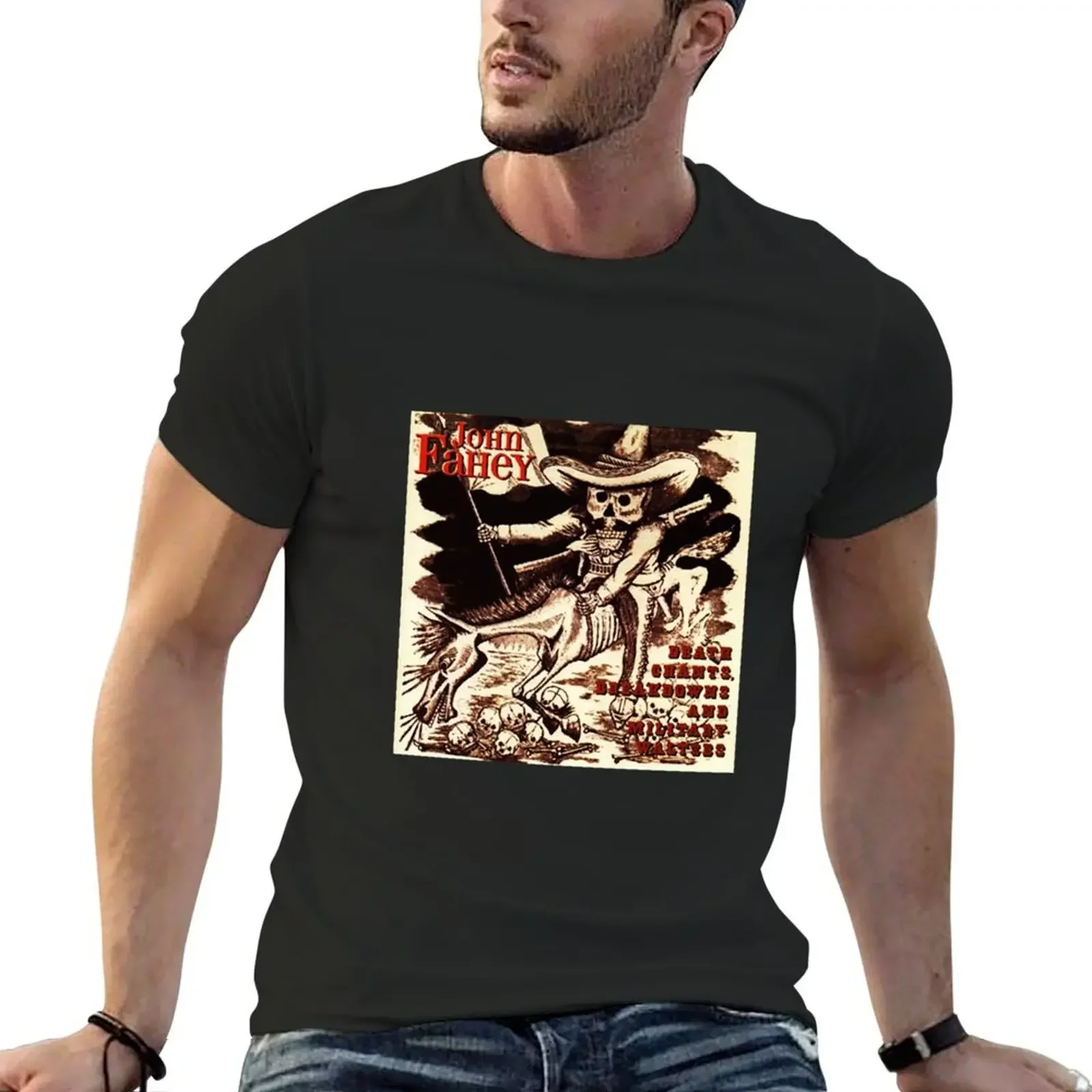 John Fahey , a guitarist T-Shirt graphics Aesthetic clothing sublime men workout shirt