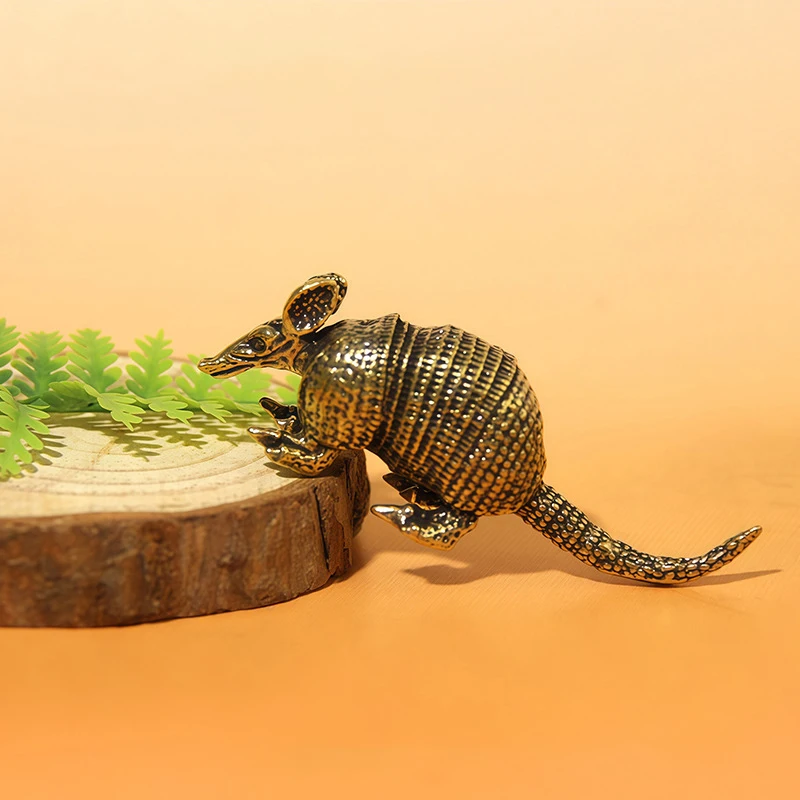 △ 1Pcs Tabletop Ornament Antique Rat Opossum Brass Figurines Vintage Metal Animals Home Desk Decoration Accessories