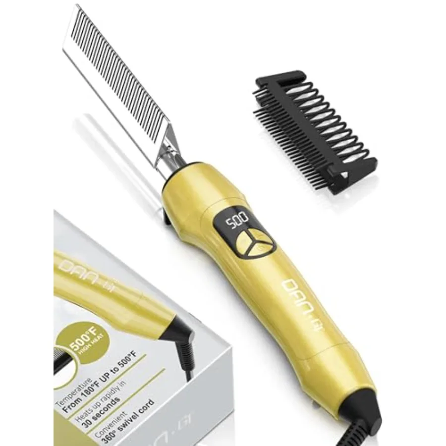 

Titanium Electric for Wigs and Black Women Hair Anti-Scald Straightening with 18 Heat Settings 180°F 500°F for Fast Heating Str