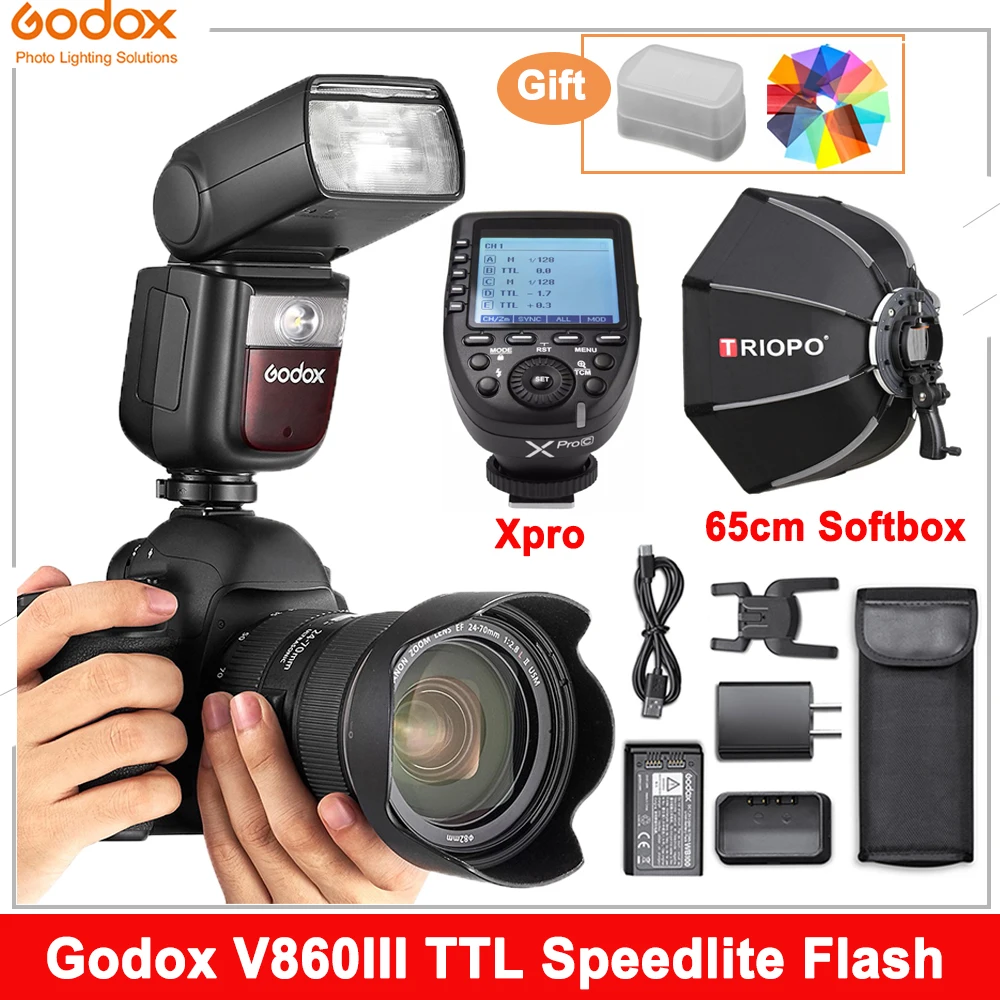 

Godox V860III Flash V860IIIC V860IIIS V860IIIN TTL HSS Camera Speedlite Flash for Canon Sony Nikon Olympus Fuji Panasonic Pentax