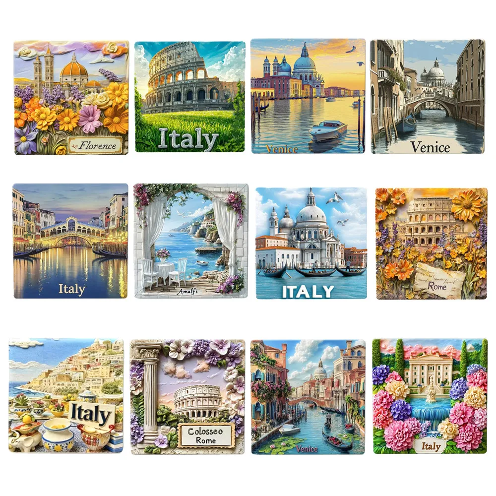 Europe Italy Napoli Roma Venice Florence Ceramics & Resin Refrigerator Magnets Fridge Magnetic Tourist Souvenir Decoration