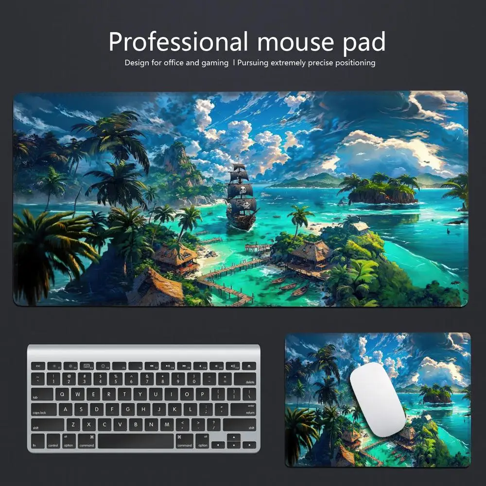 HD HYBXAXC Mouse Pad Coast Scenery Resort Mouse large Size Desk Mat Bedroom Learning Anime Games Mouse Pads Pad XXL 400X900MM