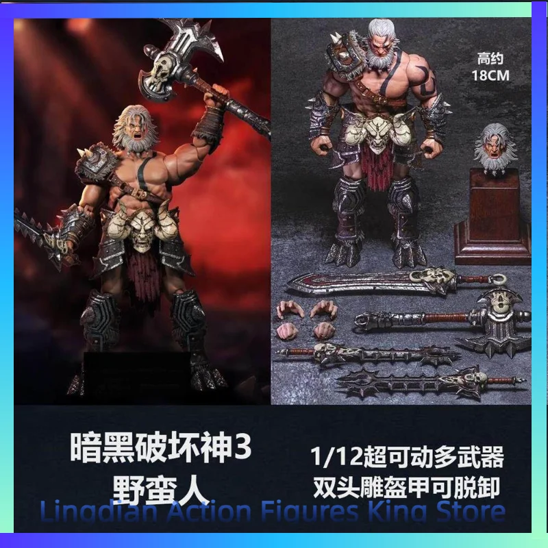 

In Stock Nightmare Studio Dark Asylum Barbarian Berserker 1/12 Jointed Action Figure Toy Collection Gift