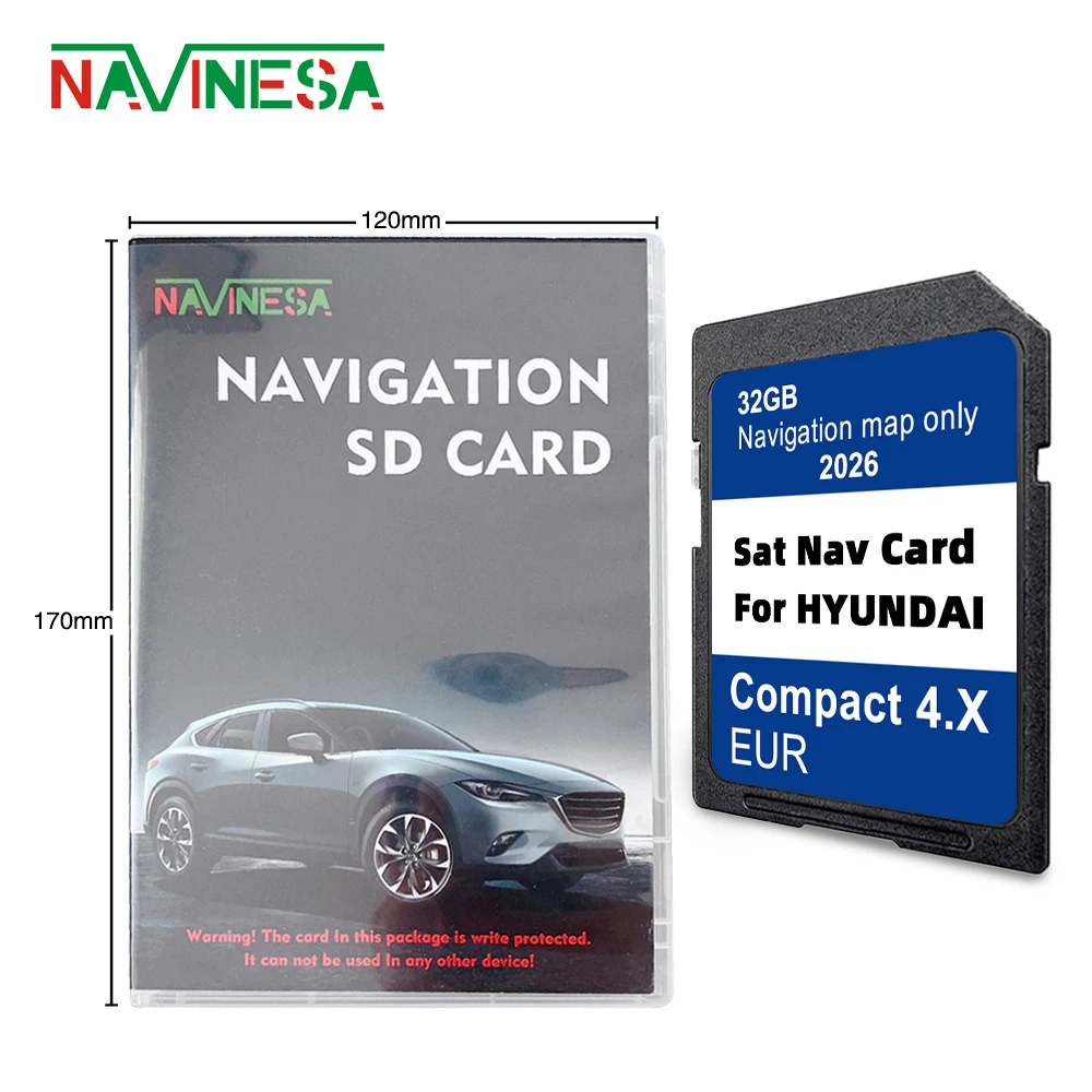 Latest Update Navigation GEN4 SD Card Europe Map 2026 Compact 4.X for Hyundai H350 i40 i40VFIA i40VFSD i40VFSDIA Car