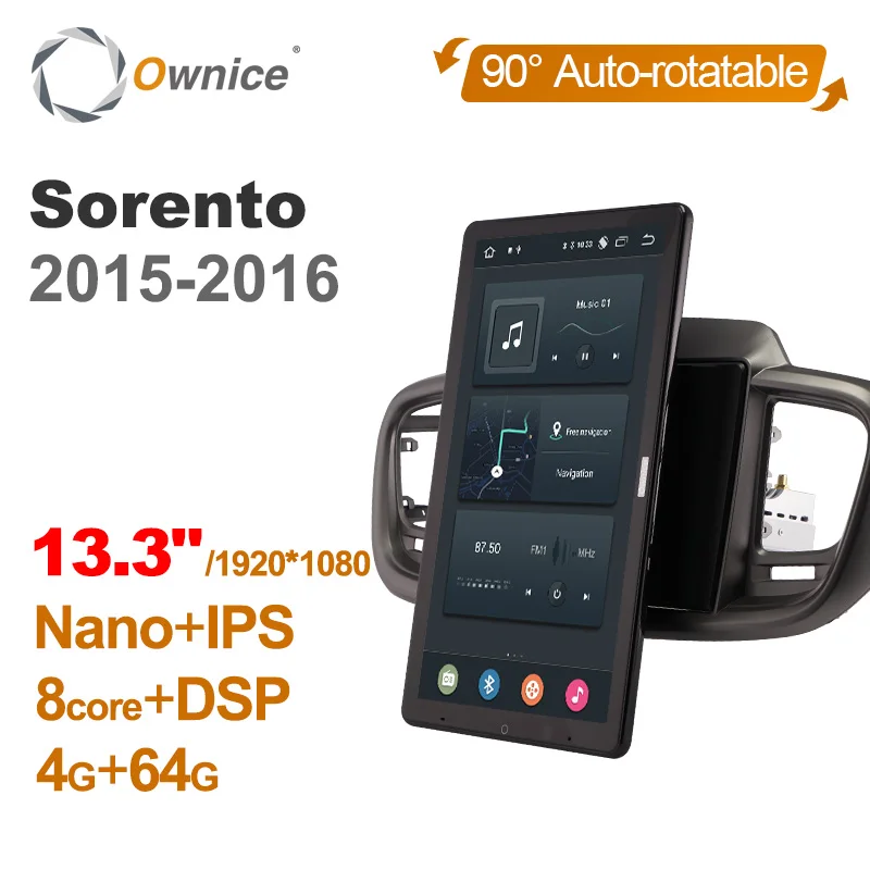 

TS10 Android 12.0 Ownice Car Radio Auto for Kia Sorento 2015/2016 with 13.3" 7862 No DVD support USB Tesla Style Nano 1920*1080