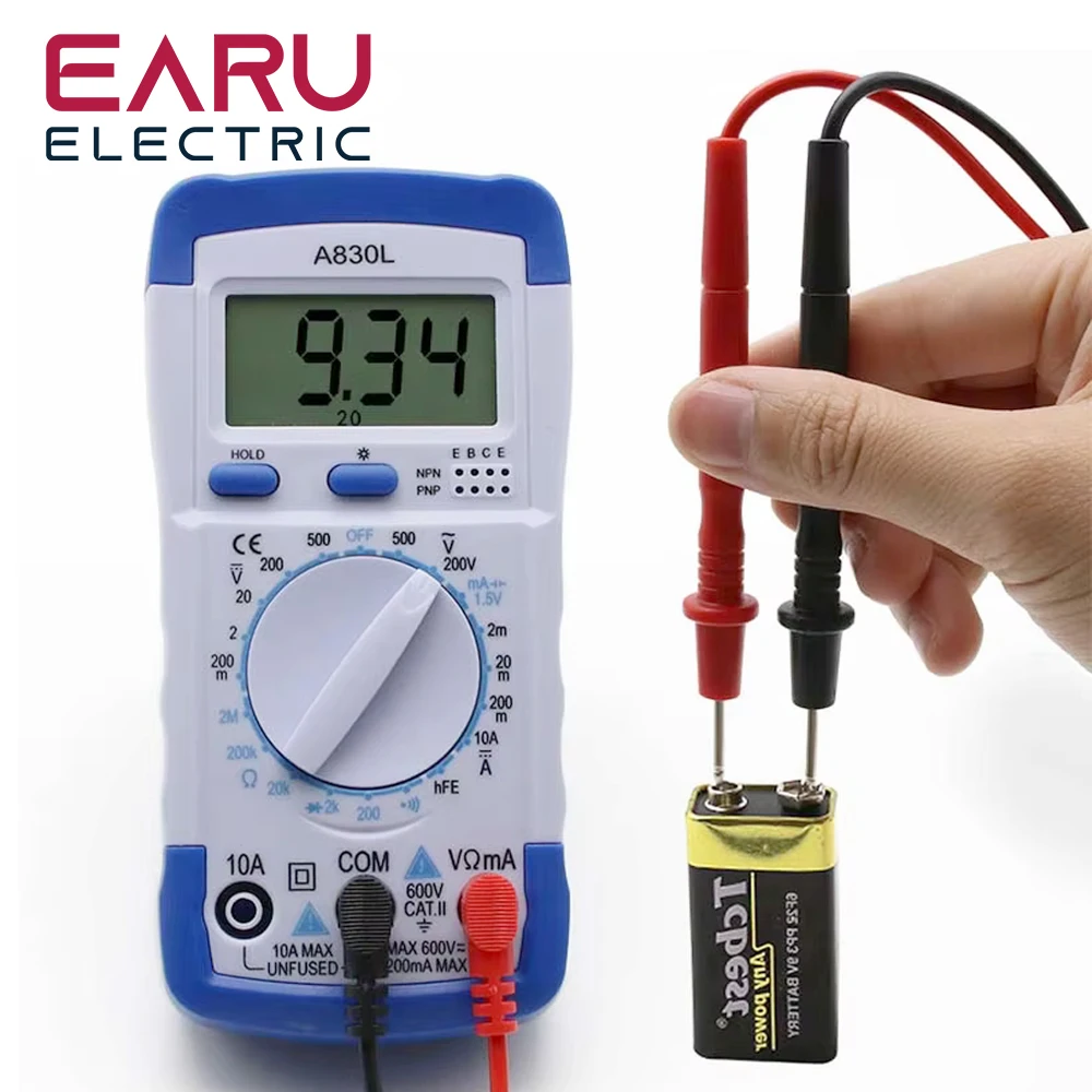 A830L LCD Digital Multimeter DC AC Voltage Diode Freguency Volt Tester Test Current Voltmeter Ammeter Meter Gauge Display Tool