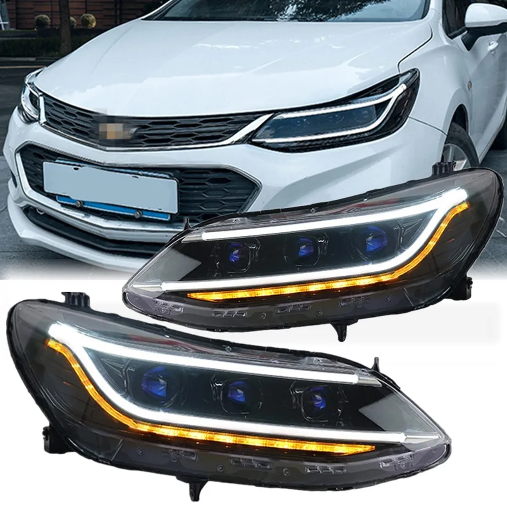 For Chevy Chevrolet Cruze Led Headlights 2017 2018 2019 2020 Accessories Upgrade Car Front LED DRL Running lights Angel Eyes